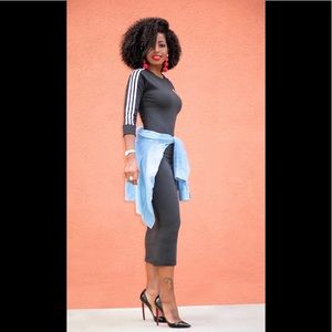 Adidas black and white 3 stripe dress